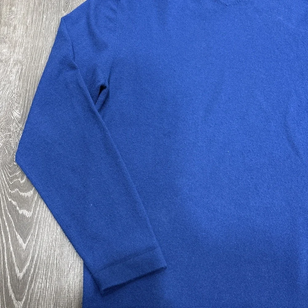Banana Republic 100% Cashmere V Neck Pullover Sweater Mens XL Blue Extra Large